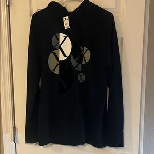 Express Black T ShirtHoodie with Graphic Accent